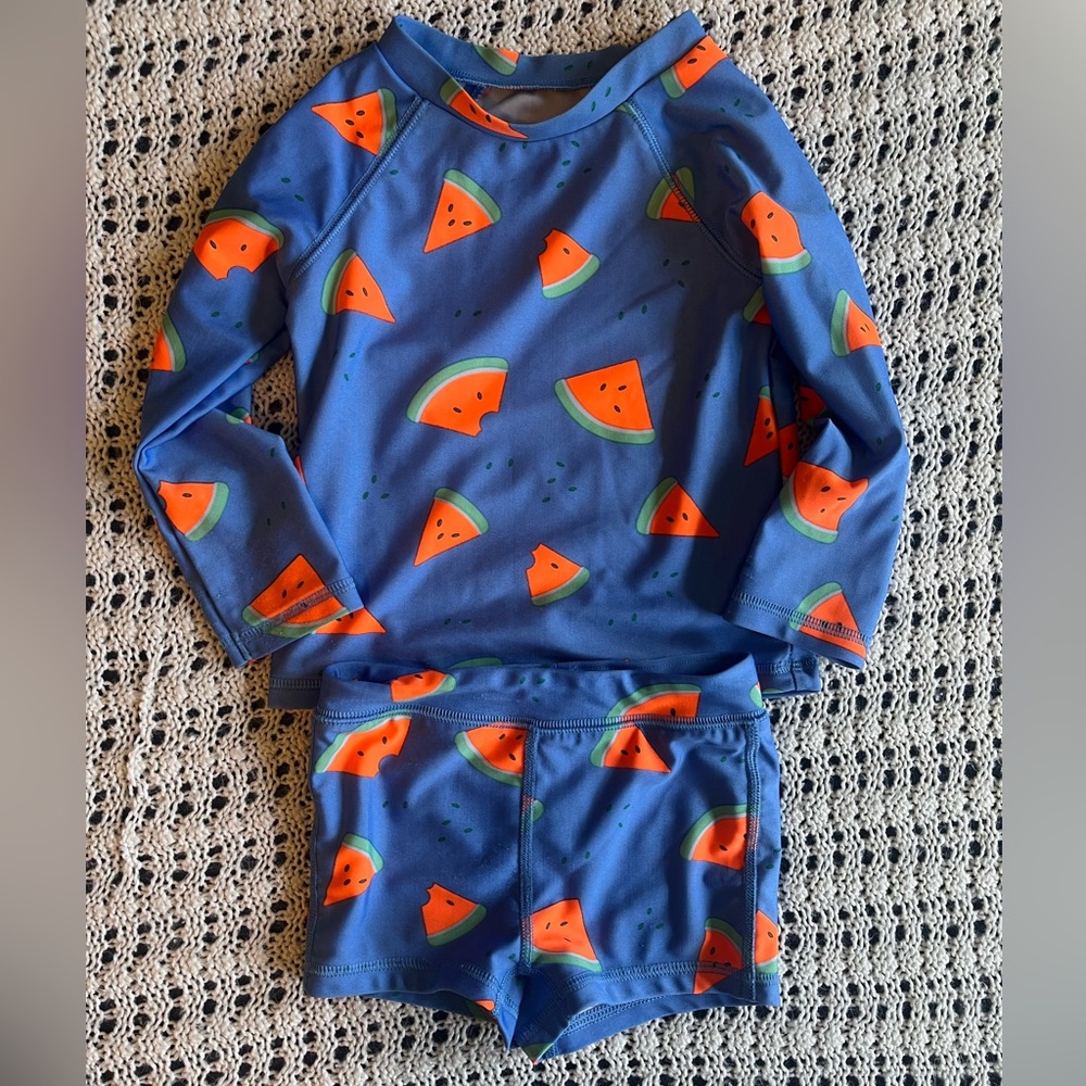 Cat & Jack Watermelon Rash Guard and Bottoms